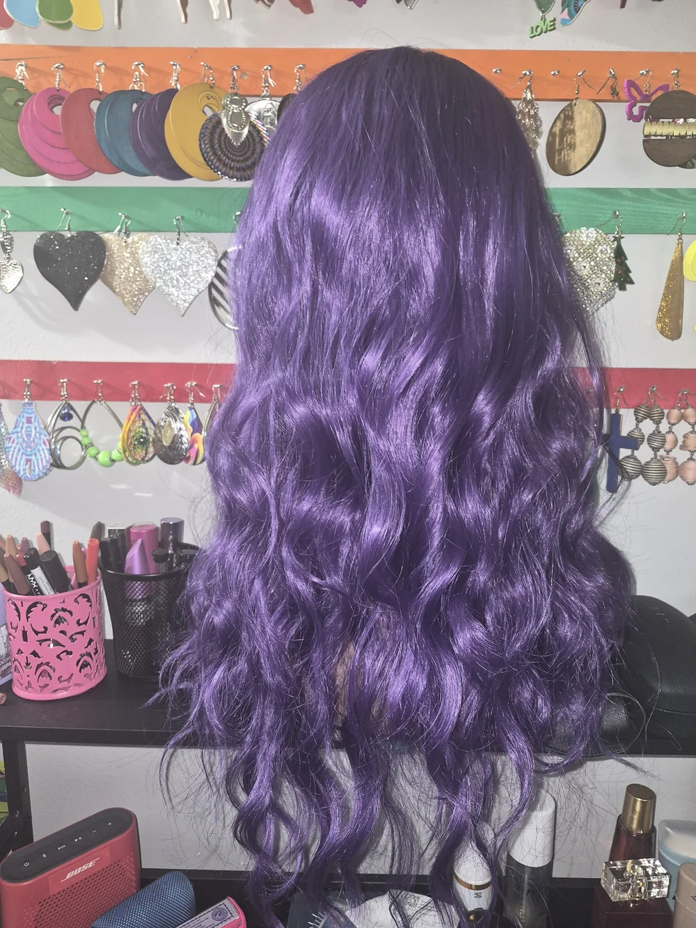 Purple Lace Front Women’s Wig - Synthetic Hair